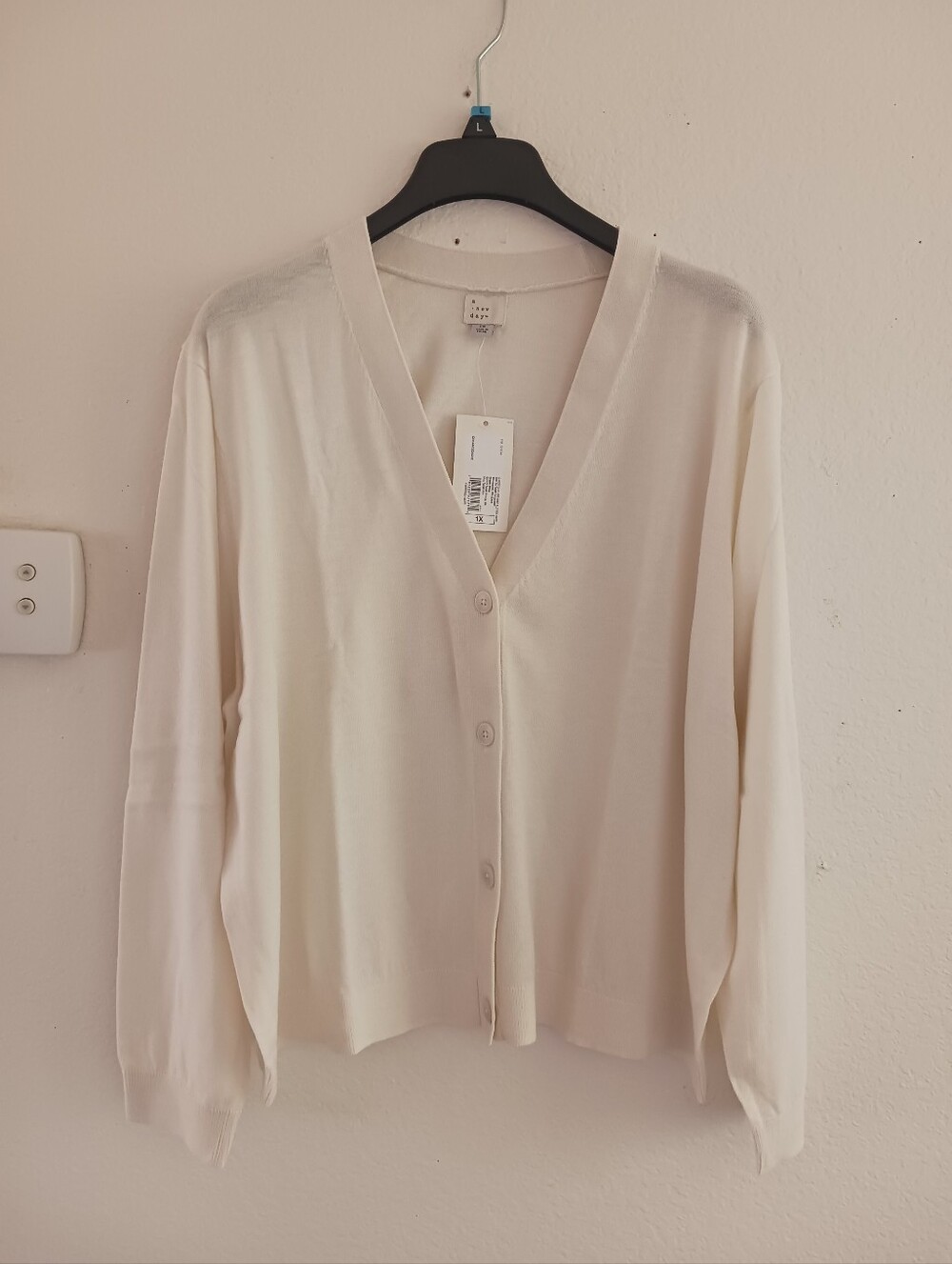A New Day Women's Button Front Cream Cardigan In Ivory